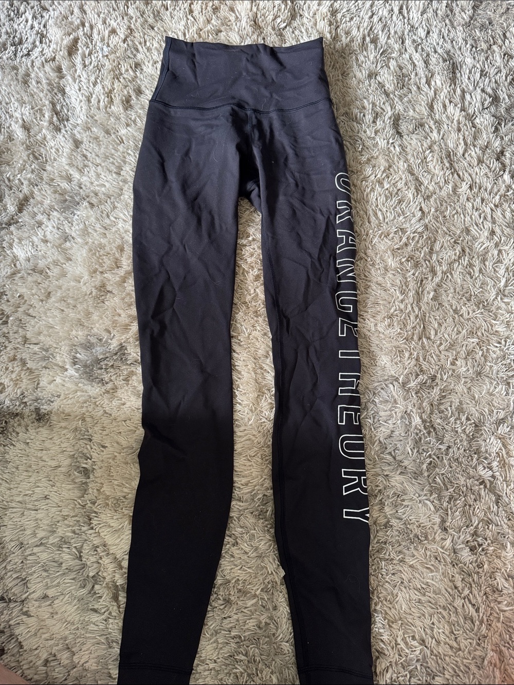 Lululemon Wunder Train Orangetheory Black Leggings with Side Logo